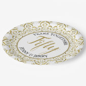 Gold en White klassiek Jubileum Bord (Gekanteld)