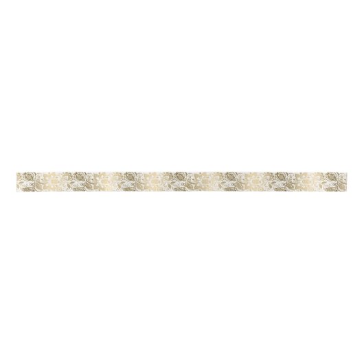 Gold- en White Lace-patroon Satijnen Lint (Voorkant)
