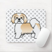 Gold en White Lhasa Apso Cute Dog Muismat (Met muis)