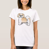 Gold en White Lhasa Apso Cute Dog T-shirt (Voorkant)