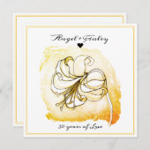 Gold en White Lily 30th Wedding Jubileum (Voorkant / Achterkant)