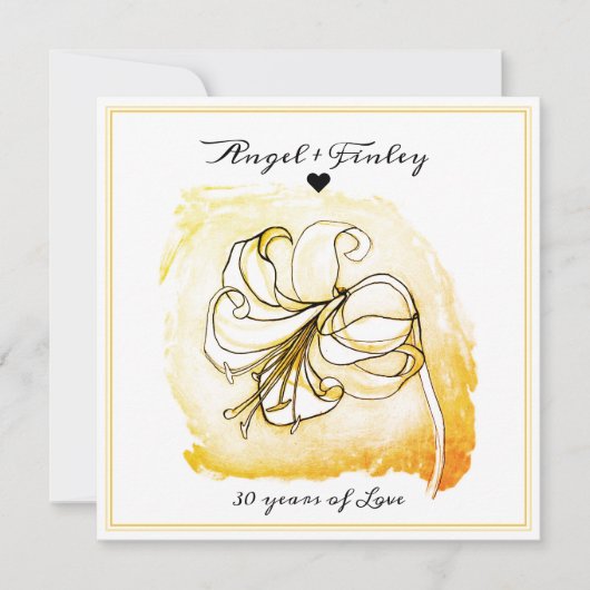 Gold en White Lily 30th Wedding Jubileum (Voorkant)