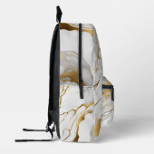 Gold en White Marble Abstract Bedrukte Rugzak (Links)