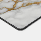 Gold en White Marble Abstract Bureaumat (Hoek)