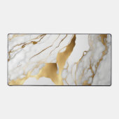 Gold en White Marble Abstract Bureaumat (Voorkant)