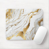 Gold en White Marble Abstract Muismat (Met muis)