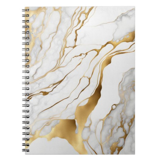 Gold en White Marble Abstract Notitieboek (Voorkant)