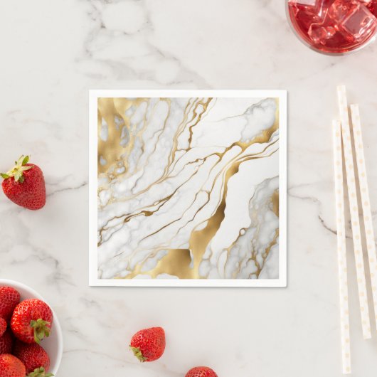 Gold en White Marble Abstract Servet (Insitu)
