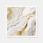 Gold en White Marble Abstract Servet (Voorkant)