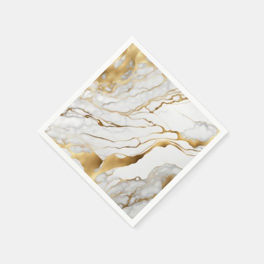 Gold en White Marble Abstract Servet (Hoek)