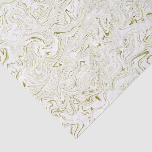 Gold en White Marble Abstract Tissuepapier (Detail)