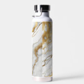 Gold en White Marble Abstract Waterfles (Rechts)