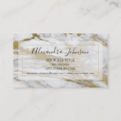 Gold en White Marble Trendy Consultant Visitekaartje (Achterkant)