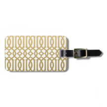 Gold en White Modern Trellis Pattern