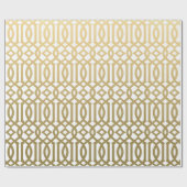 Gold en White Modern Trellis Pattern Cadeaupapier (Vlak)