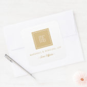 Gold en White Monogram Business Logo Stickers (Envelop)