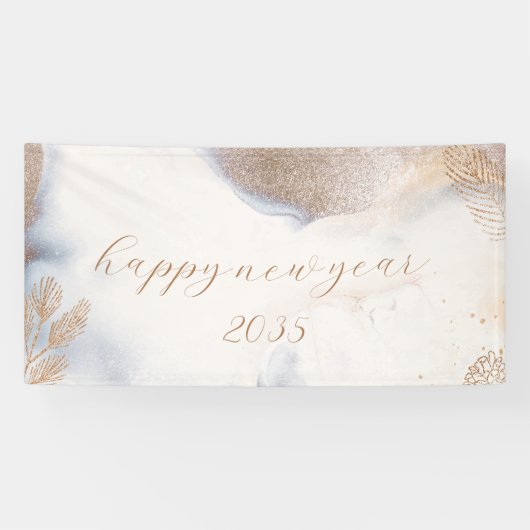 Gold en White New Years Banner (Horizontaal)