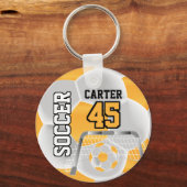 Gold en White personaliseren Voetbal ⚽ 💖 Sleutelhanger (Achterkant)