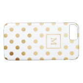 Gold en White Polka Dot Phone case (Achterkant (Horizontaal))