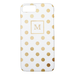 Gold en White Polka Dot Phone case