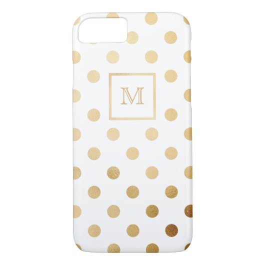 Gold en White Polka Dot Phone case (Achterkant)