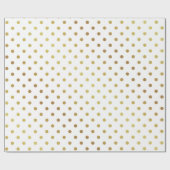 Gold en White Polka Dots Cadeaupapier (Vlak)
