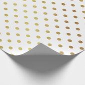 Gold en White Polka Dots Cadeaupapier (Hoek)