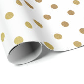 Gold en White Polka Dots Cadeaupapier (Rol Hoek)