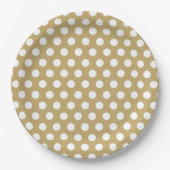 Gold en White Polka Dots Papieren Bordje (Voorkant)