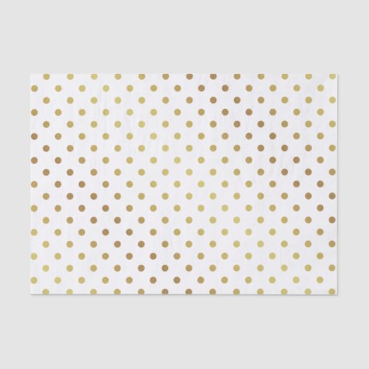 Gold en White Polka Dots Tissuepapier (Voorkant)