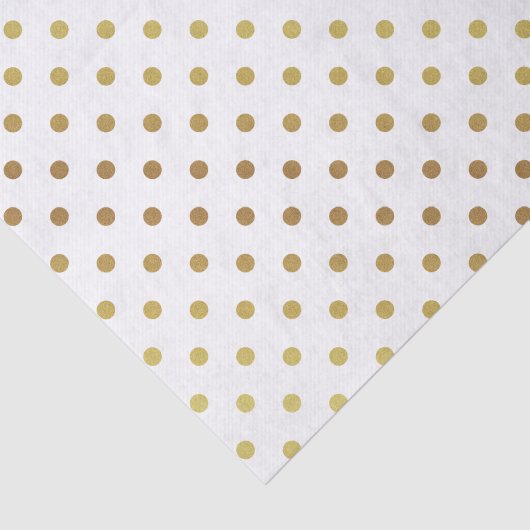 Gold en White Polka Dots Tissuepapier (Detail)