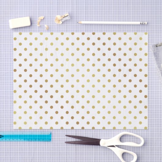 Gold en White Polka Dots Tissuepapier (Craft)