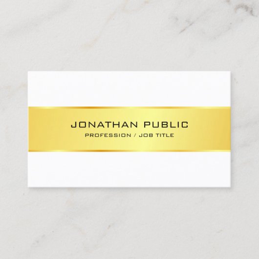 Gold en White Professional, modern Visitekaartje (Voorkant)