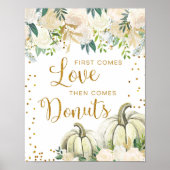 Gold en White Pumpkin Love is Sweet Sign Poster (Voorkant)