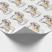 Gold en White Shih Tzu Cartoon Dog Pattern Cadeaupapier (Hoek)