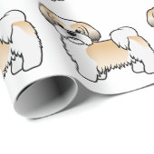 Gold en White Shih Tzu Cartoon Dog Pattern Cadeaupapier (Rol Hoek)