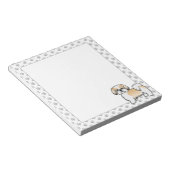 Gold en White Shih Tzu Cute Cartoon Dog Notitieblok (Schuin)
