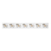 Gold en White Shih Tzu Cute Cartoon Dog Satijnen Lint (Voorkant)