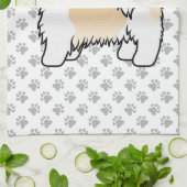 Gold en White Shih Tzu Cute Cartoon Dog Theedoek (Gevouwen)