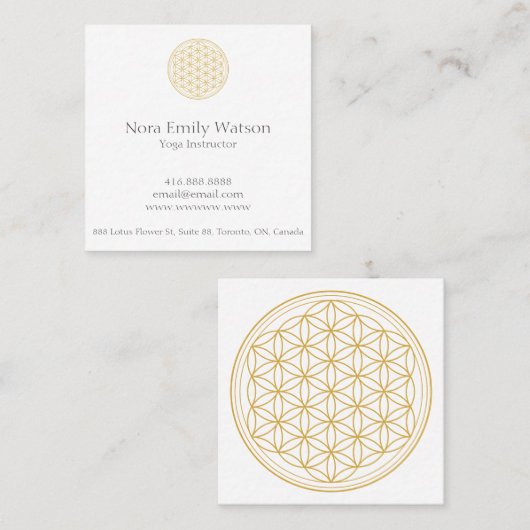 Gold en White Simple Mandala Visitekaartje (Voorkant / Achterkant)