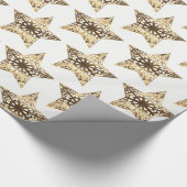 Gold en White Stars Pattern Elegant Kerstmis Cadeaupapier (Hoek)