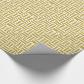 Gold en White T Weave Cadeaupapier (Hoek)