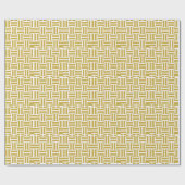 Gold en White T Weave Cadeaupapier (Vlak)