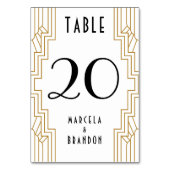 Gold- en White Table Number-Kaart Kaart (Achterkant)