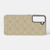 Gold en White Taika Pattern Samsung Galaxy Hoesje (Achterkant horizontaal)