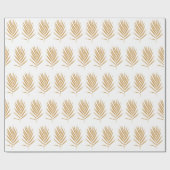 Gold- en White Tropical Palm Leaves Pattern Cadeaupapier (Vlak)