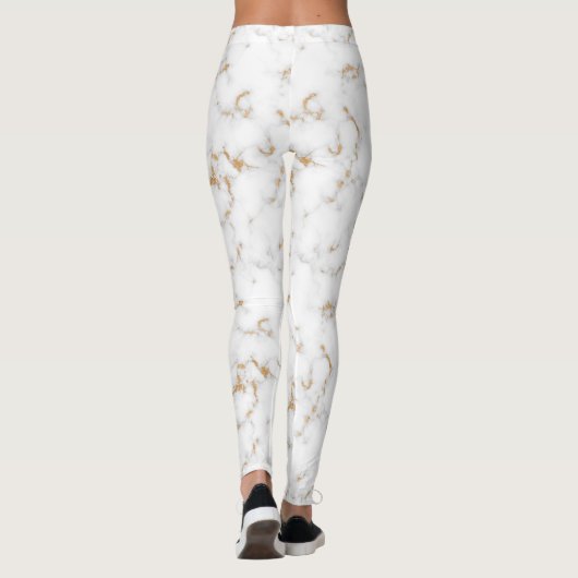 Gold- en witmarmer-Leggings Leggings (Achterkant)