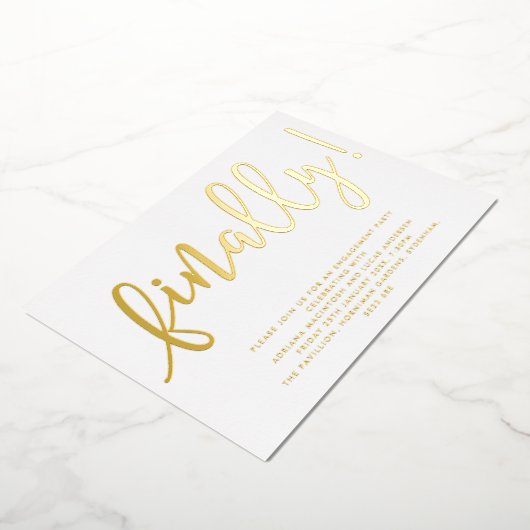 Gold- en witscript, eindelijk servicepartij folie uitnodiging (Gedraaid)