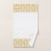Gold en witte  Art Deco Pattern Bad Handdoek (Handdoek)