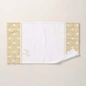 Gold en witte  Art Deco Pattern Bad Handdoek (Handdoek)